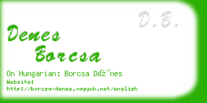 denes borcsa business card